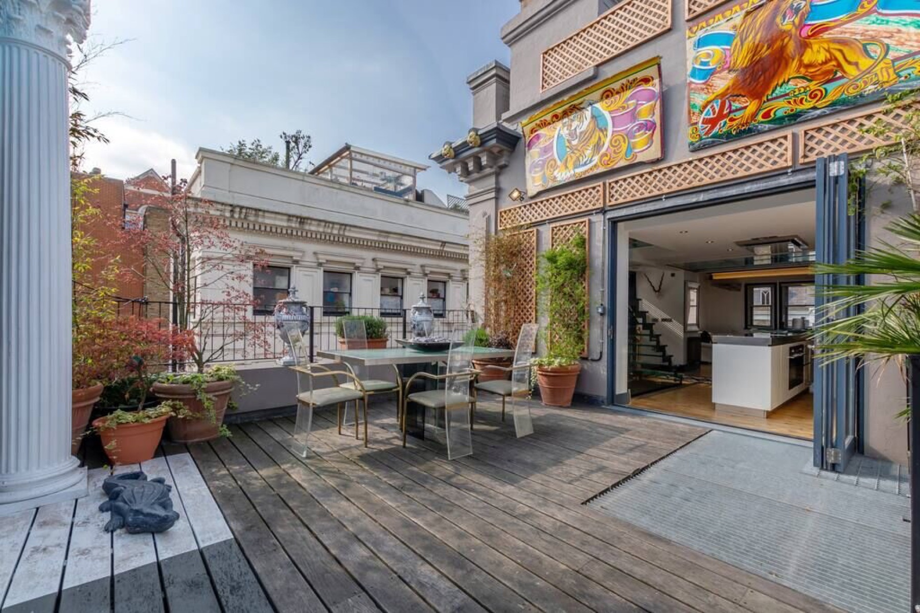 Private rooftop terrace at the Soho property